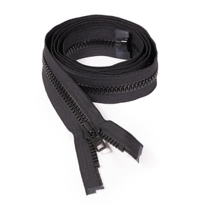 Thumbnail Image for YKK VISLON #8 Separating Zipper Automatic Lock  Single Pull Metal Slider 60" Black (ED) (ALT)