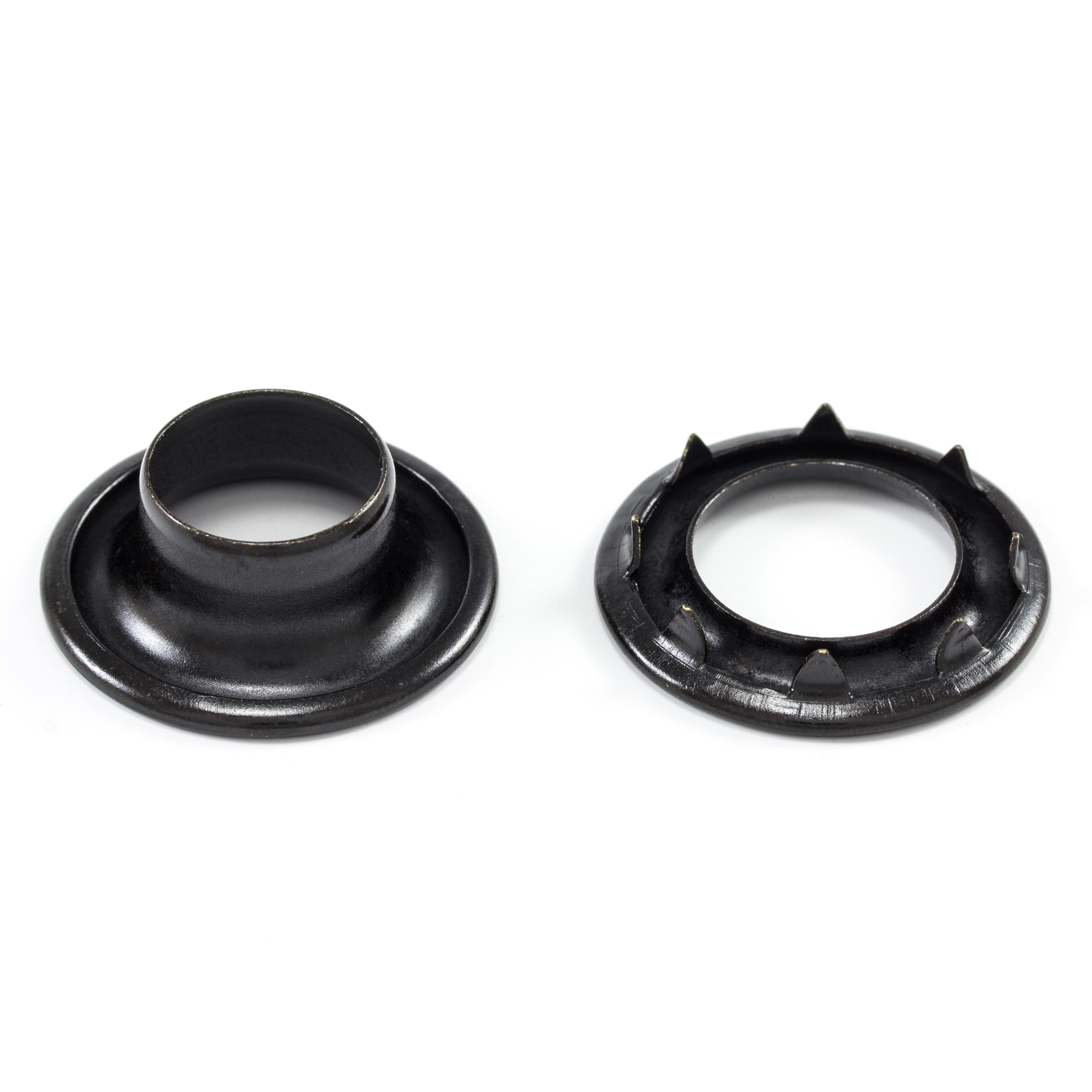 DOT Rolled Rim Grommet with Spur Washer #3 Black 15/32