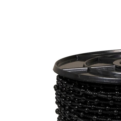 Image for RollEase Plastic Chain with Safety Warning Tags #10 820' with 12mm Bead Spacing Black