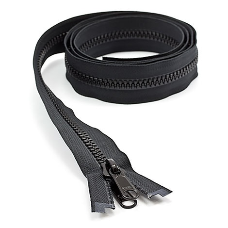 Image for YKK® VISLON® UV #8 Separating Zipper Non-Locking Double Pull Metal Slider #VFUV 60