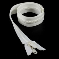 Thumbnail Image for YKK® VISLON® #10 Separating Zipper Automatic Lock Double Pull Plastic Slider #VFUVOL107TX 48" White