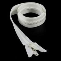 Thumbnail Image for YKK® VISLON® #10 Separating Zipper Automatic Lock Double Pull Plastic Slider #VFUVOL107TX 40" White