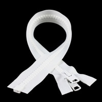 Thumbnail Image for YKK® VISLON® #10 Separating Zipper Automatic Lock Short Double Pull Metal Slider #VFUVOL-107 DX E 18" White