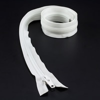 Thumbnail Image for YKK ZIPLON #10 Separating Coil Zipper Automatic Lock Single Pull Metal Slider 48" White