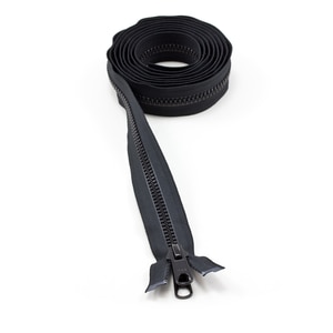 Thumbnail Image for YKK VISLON #8 Separating Zipper Automatic Lock Long Double Pull Metal Slider 96" Black