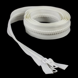 Thumbnail Image for YKK VISLON #10 Separating Zipper Automatic Lock  Double Pull Metal Slider 78" White (ED) (ALT)