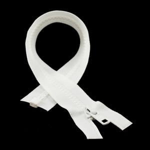 Thumbnail Image for YKK VISLON #5 Separating Zipper Automatic Lock  Single Pull Metal Slider 12" White (ED) (ALT)