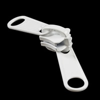 Thumbnail Image for YKK® VISLON® #10 Metal Sliders #10VFDWL Non-Locking Long Double Pull Tab White 2