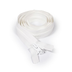 Thumbnail Image for YKK VISLON #10 Separating Zipper Automatic Lock  Double Pull Metal Slider 66" White