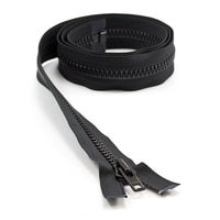 Thumbnail Image for YKK VISLON #8 Separating Zipper Automatic Lock Short Single Pull Metal Slider 48" Black