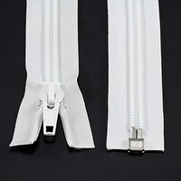 Thumbnail Image for YKK ® ZIPLON ® UV #10 Separating Coil  Zipper Automatic Lock Single Pull Metal Slider #CFOR-106 DA E 60" White