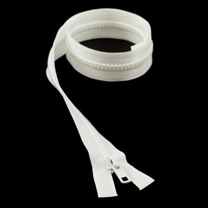Thumbnail Image for YKK VISLON #5 Separating Zipper Automatic Lock  Single Pull Metal Slider 24" White (ED) (ALT)