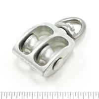 Thumbnail Image for Pulley Swivel Eye Double Sheave #11A Aluminum Die-Cast 3/16