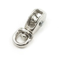 Thumbnail Image for Pulley Cast Iron Nickel Plated Single Swivel Eye Steel Sheave #3/0 1/8" Rope