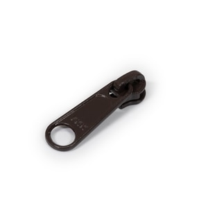 Thumbnail Image for YKK Ziplon Zipper Metal Slider #4.5CF Non-Locking Single Pull Long Tab Brown