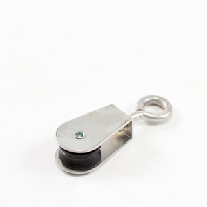 Thumbnail Image for Pulley Stamped Steel Single Swivel Eye Plastic Sheave #100  3/16" Rope