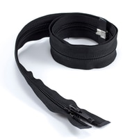 Thumbnail Image for YKK ZIPLON #10 Separating Coil  Zipper Automatic Lock Single Pull Metal Slider #CFOR-106 DA E 36" Black