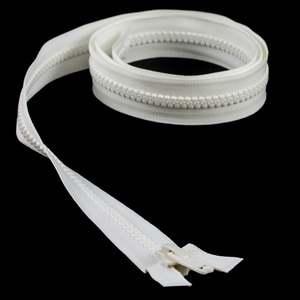 Thumbnail Image for YKK VISLON #10 Separating Zipper Automatic Lock  Single Pull Plastic Slider 48" White