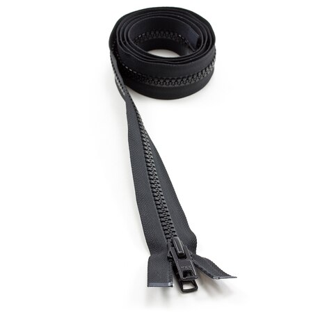 Image for YKK VISLON #10 Separating Zipper Automatic Lock Short Double Pull Metal Slider 54