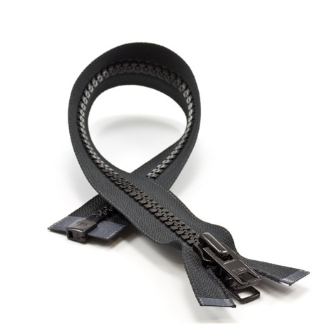 Image for YKK VISLON #10 Separating Zipper Automatic Lock Short Double Pull Metal Slider 16