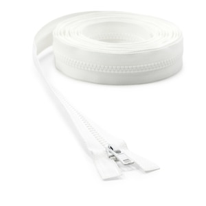 Thumbnail Image for YKK VISLON #5 Separating Zipper Automatic Lock  Single Pull Metal Slider 144" White (ED) (ALT)