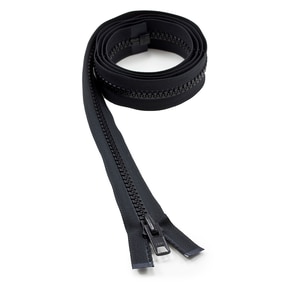 Thumbnail Image for YKK VISLON #10 Separating Zipper Automatic Lock  Single Pull Metal Slider 60" Black