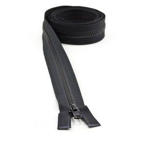 Thumbnail Image for YKK VISLON #5 Separating Zipper Automatic Lock  Single Pull Metal Slider 54" Black (ED) (ALT)