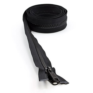 Thumbnail Image for YKK VISLON #8 Separating Zipper Non-Locking Double Pull Metal Slider 54" Black (ED) (ALT)