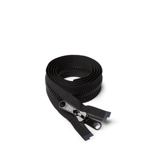 Thumbnail Image for YKK VISLON #8 Separating Zipper Non-Locking Double Pull Metal Slider 48" Black