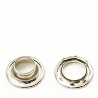 Thumbnail Image for Rolled Rim Grommet with Spur Washer #4 Brass Nickel Plated 9/16