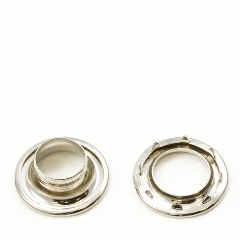 Image for Rolled Rim Grommet with Spur Washer #4 Brass Nickel Plated 9/16