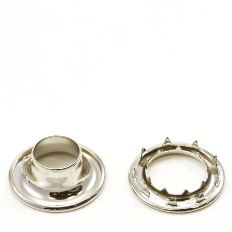 Image for Rolled Rim Grommet with Spur Washer #5 Brass Nickel Plated 5/8