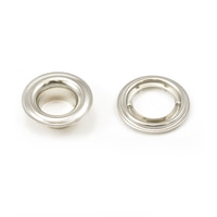Thumbnail Image for Sharpened Edge Self-Piercing Grommet with Small Tooth Washer #1 Nickel Plated Brass 5/16