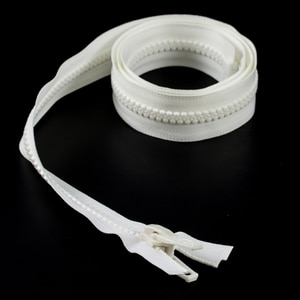 Thumbnail Image for YKK VISLON #10 Separating Zipper Automatic Lock Double Pull Plastic Slider 54" White (ED) (ALT)