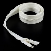 Thumbnail Image for YKK VISLON #10 Separating Zipper Automatic Lock Double Pull Plastic Slider 60" White