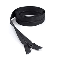 Thumbnail Image for YKK VISLON #8 Separating Zipper Automatic Lock Short Single Pull Metal Slider 5/8 60" Black
