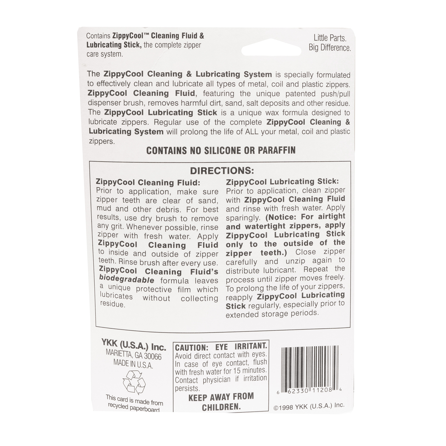 YKK ZippyCool Zipper Cleaner / Lubricant | Trivantage