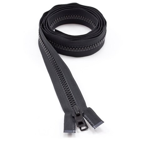 Image for YKK VISLON #10 Separating Zipper Automatic Lock Short Double Pull Metal Slider 68