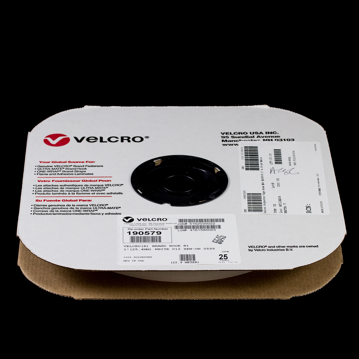 VELCRO Brand Polyester Tape Hook #81 Standard Backing