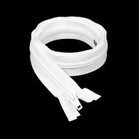 Thumbnail Image for YKK ZIPLON #10 Separating Coil Zipper Automatic Lock Single Pull Metal Slider 60" White