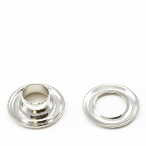 Image for Grommet with Plain Washer #3 Brass Nickel Plated 7/16