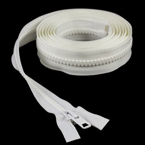 Thumbnail Image for YKK VISLON #10 Separating Zipper Automatic Lock  Single Pull Metal Slider 120" White