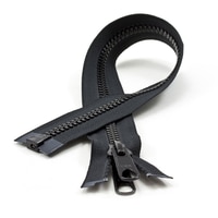 Thumbnail Image for YKK® VISLON® #8 Separating Zipper Automatic Lock Long Double Pull Metal Slider #VFUVOL-87 DXL E 18" Black