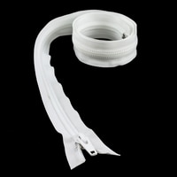 Thumbnail Image for YKK ZIPLON #10 Separating Coil  Zipper Automatic Lock Single Pull Metal Slider #CFOR-106 DA E 36" White