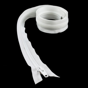 Thumbnail Image for YKK ZIPLON #10 Separating Coil Zipper Automatic Lock Single Pull Metal Slider 36" White (ED) (ALT)