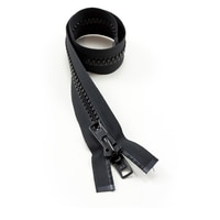 Thumbnail Image for YKK® VISLON® #10 Separating Zipper Automatic Lock Short Double Pull Metal Slider #VFUVOL-107 DX E 18