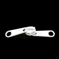 Thumbnail Image for YKK ZIPLON Metal Sliders #5CNDW3L Non-Locking Long Double Pull Tab White  (CUS) 2