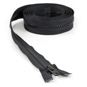 Thumbnail Image for YKK VISLON #10 Separating Zipper Automatic Lock  Single Pull Metal Slider 108" Black (ED) (ALT)