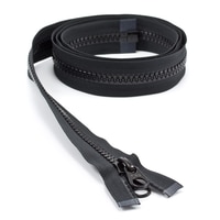 Thumbnail Image for YKK VISLON #10 Separating Zipper Non-Lock Double Pull Metal Slider 60" Black