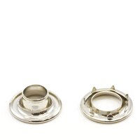 Thumbnail Image for Rolled Rim Grommet with Spur Washer #3 Brass Nickel Plated 15/32 